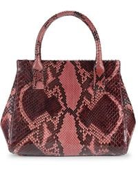 Nancy Gonzalez Medium Daisy Python Leather Top Handle Bag - Red