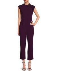 Calvin Klein - Buttoned Shoulder Cropped Jumpsuit - Lyst