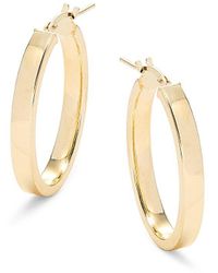 Saks Fifth Avenue - 18k Goldplated Sterling Silver Hoop Earrings - Lyst