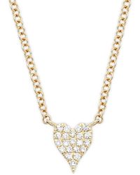 Saks Fifth Avenue - 14K & Diamond Heart Pendant Necklace - Lyst