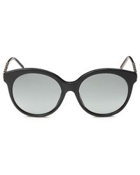 Gucci 57mm Round Clubmaster Sunglasses - Black