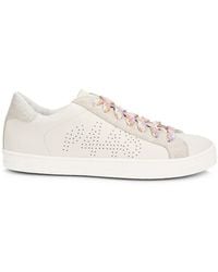 P448 - John Laces Perforated Leather Low-Top Sneakers - Lyst