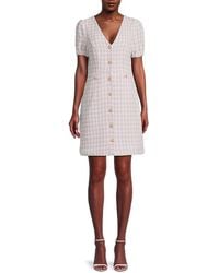 Nanette Lepore - Checked Tweed Mini Dress - Lyst