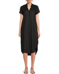 Saks Fifth Avenue - 100% Linen Midi Shirtdress - Lyst