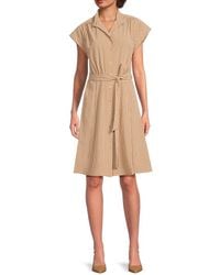 Calvin Klein - Mini Check Belted Dress - Lyst