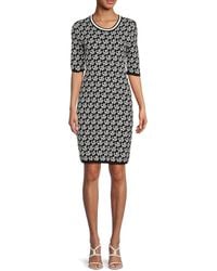 DKNY - Intarsia Logo Knit Sheath Dress - Lyst