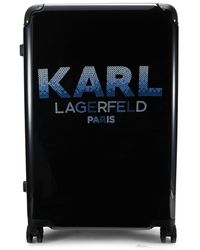 Karl Lagerfeld 28-inch Logo Spinner Suitcase - Blue