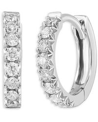 Effy - 14K 0.31 Tcw Diamond Huggie Earrings - Lyst