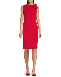 Calvin Klein - Boatneck Sheath Knee-Length Dress - Lyst