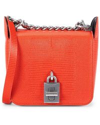 Rebecca Minkoff - Love Too Small Square Lizard Embossed Leather Crossbody Bag - Lyst