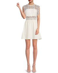 AREA STARS - Lace Mini A-line Dress - Lyst