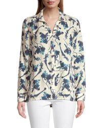 120% Lino 120% Lino Floral-print Button-down Linen Shirt - Multicolour