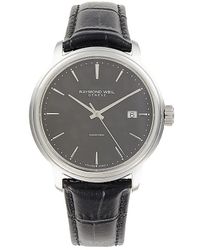 Raymond Weil - 40mm Stainless Steel & Leather Strap Automatic Watch - Lyst