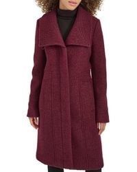 Kenneth Cole - Wing Collar Wool Blend Overcoat - Lyst