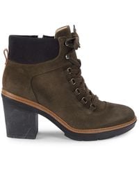 Dr. Scholls Fireside Suede Lace-up Boots - Green