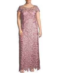 js collections illusion embroidered capelet gown