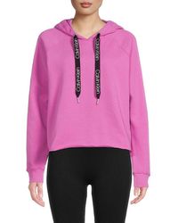 Calvin Klein Raglan Sleeve Drawstring Hoodie - Pink