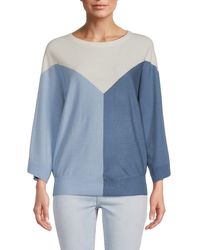 Tahari - Colorblock Dolman Sleeve Sweater - Lyst