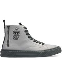 Karl Lagerfeld - Logo Leather High Top Sneakers - Lyst