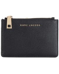 Marc Jacobs Logo Leather Card Wallet - Black