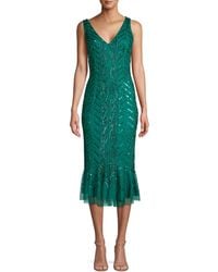 Adrianna Papell Embellished Sheath Dress - Green