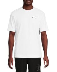 Karl Lagerfeld - Textured Logo Cotton-Blend T-Shirt - Lyst