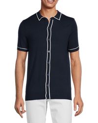 French Connection - Lux Tipped Button Front Polo - Lyst