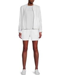 Saks Fifth Avenue - Sequin Trim 100% Linen Shorts - Lyst