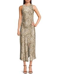 Rails - Leopard-print Sleeveless Midi-dress - Lyst