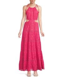Alice + Olivia - Myrtice Lace Halter Maxi Dress - Lyst