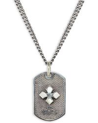 King Baby Studio - Sterling Silver Mb Cross Dog Tag Pendant Small Necklace - Lyst