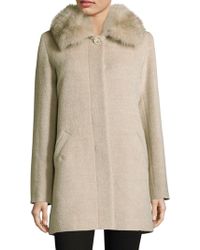 sofia cashmere fur collar coat