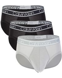 Calvin Klein 3-pack Classic Fit Stretch Hip Briefs - Black
