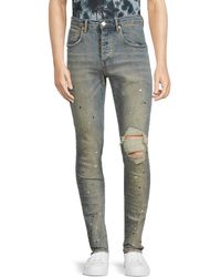 Purple Brand - High Rise Distressed Slim Fit Jeans - Lyst