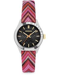 Missoni - Classic 34mm Stainless Steel & Fabric Strap Watch - Lyst