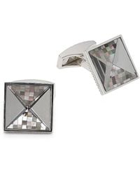 Tateossian - Sterling & Mother Of Pearl Mirror Pyramid Cufflinks - Lyst