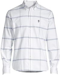 Brooks Brothers Checked Logo Button-down Shirt - White