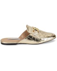 Saks Fifth Avenue - Marla Embossed Metallic Mules - Lyst