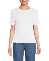 Rag & Bone - Smocked Cotton T-Shirt - Lyst