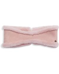 UGG - Reversible Leather & Shearling Headband - Lyst