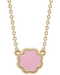 Sterling Forever - 14k Goldplated & Enamel Rose Petal Pendant Necklace - Lyst