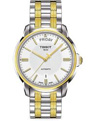 Tissot - T Classic 39mm Two Tone Stainless Steel Bracelet Watch - Lyst