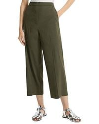 Theory - Linen-Blend Cropped Wide-Leg Pants - Lyst