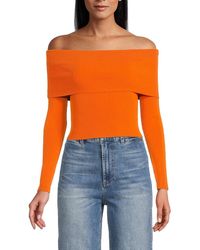 Alice + Olivia - Dolan Off-The-Shoulder Crop Top - Lyst