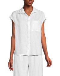 Saks Fifth Avenue - 100% Linen Cap Sleeve Shirt - Lyst