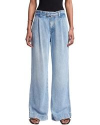 7 For All Mankind - Pleated Denim Wide-leg Jeans - Lyst