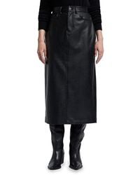 7 For All Mankind - Faux Leather Maxi Skirt - Lyst