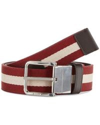 Bally - Colimar Striped Reversible Leather Belt - Lyst