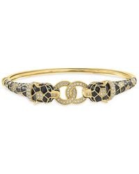 Effy - 14K, Emerald & 0.92 Tcw Diamond Bangle Bracelet - Lyst