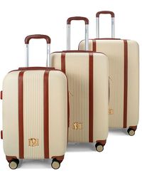 Badgley Mischka Mia Expandable 3-piece Luggage Set - Natural